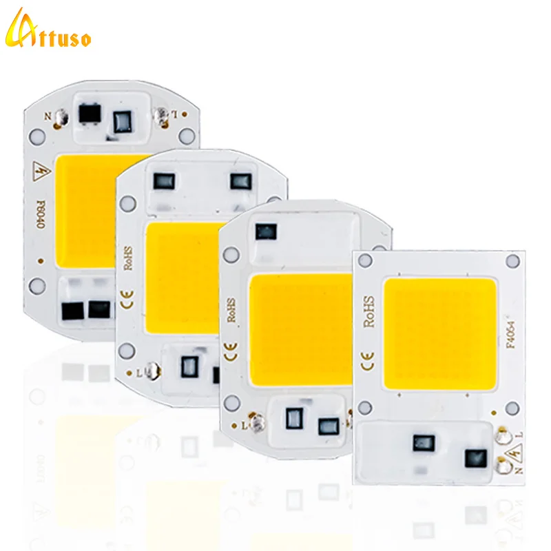 

LED COB Lamp Chip 10W 20W 30W 50W AC110V 220V IP65 Smart IC Led Beads DIY for Floodlight Spotlight Accessories Cold Warm White