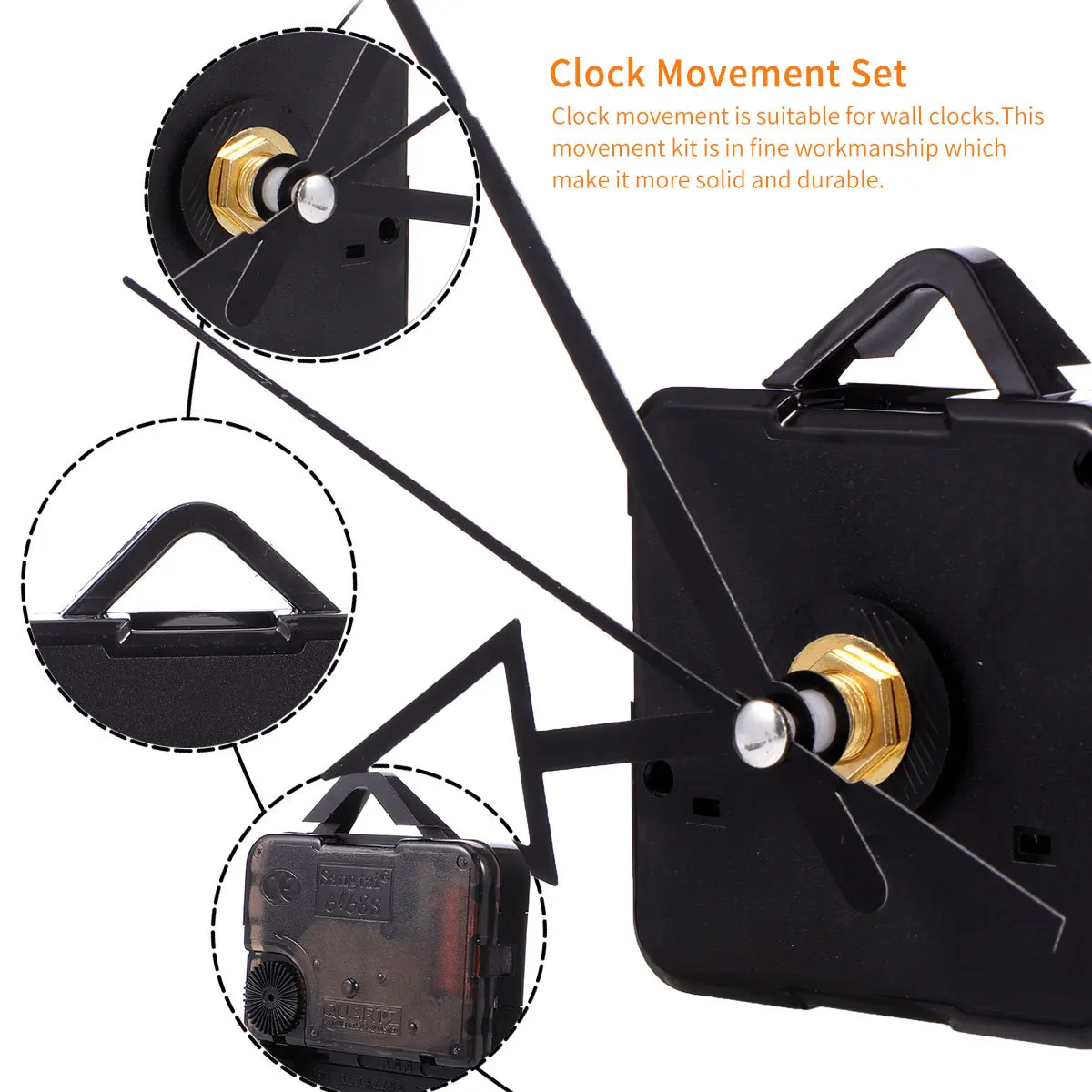 

1 set Silent Wall Clock Movement Set Acrylic Quartz Mechanism For Diy Repair Home Decor Clock Parts Durable Mute Movement Kit