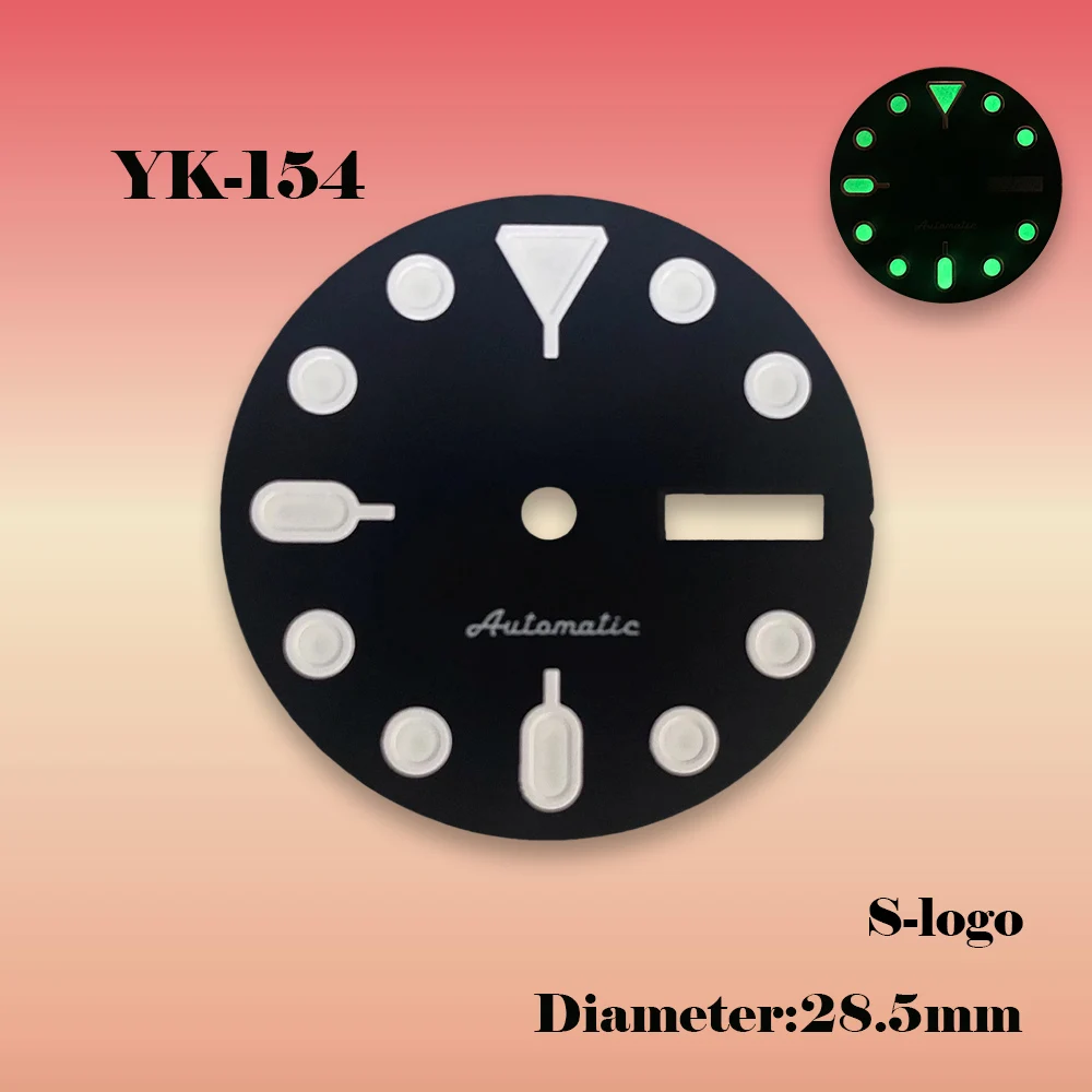 S-Logo NH35 28.5mm Multicolor Dial - Double Calendar NH35/NH36 Green Luminous Mod Part for Japan-Made Auto Movement Accessories
