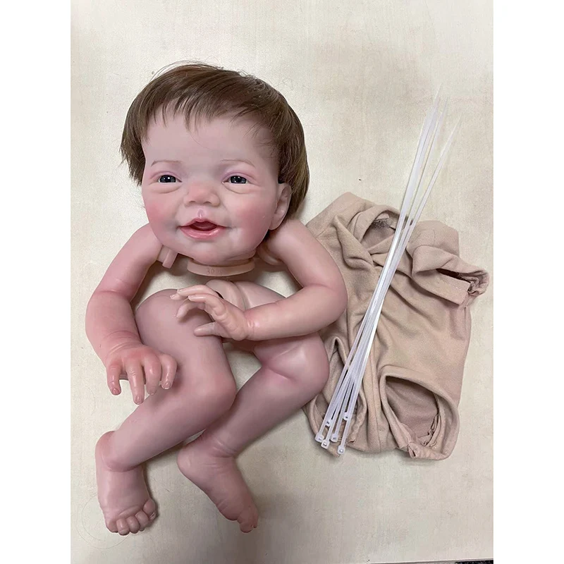 NPK 19inch Lifelike Reborn Charlie Doll kit Newborn Baby Has painted Doll kit Unfinished Doll parts with Hand-rooted hair