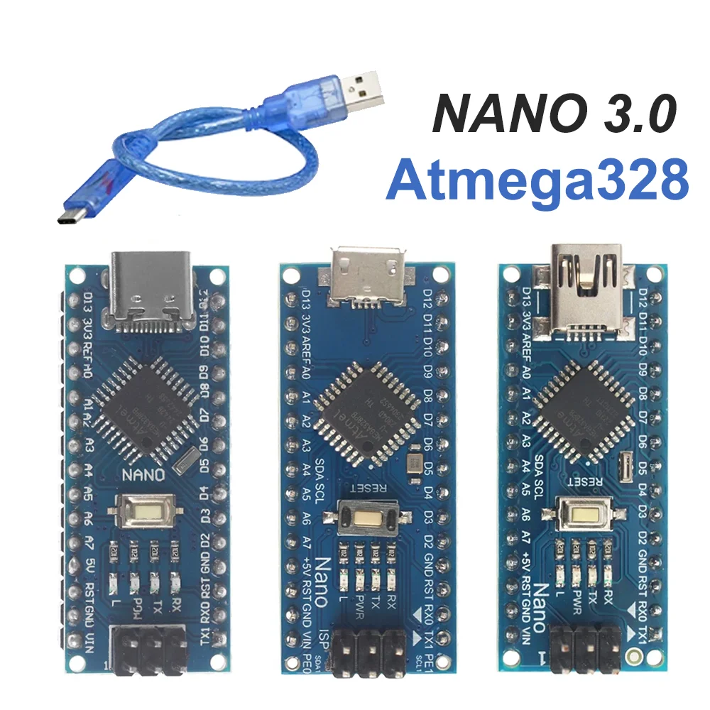 Nano V3.0 Controller Board CH340 USB Driver 16MHz ATMEGA328P Microcontroller Arduino-Compatible Bootloader