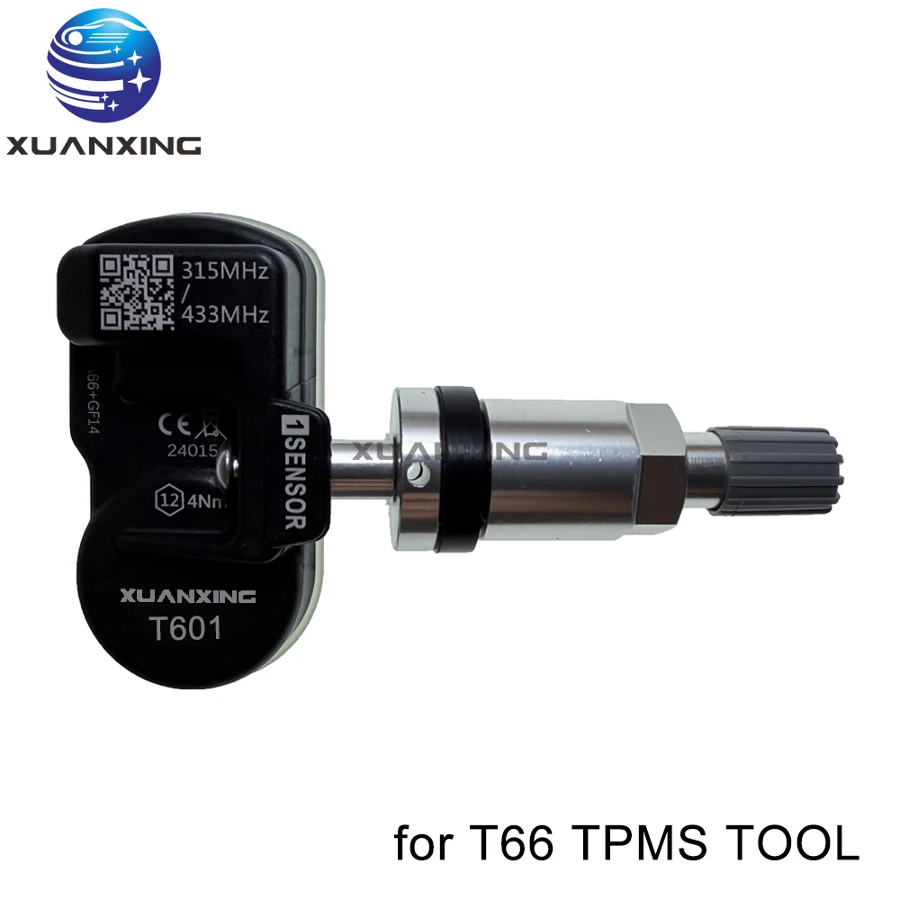 XUANXING T601 MX-Sensor Metal Rubber Programmable Tire Pressure Sensor Universal 2in1 433/315Mhz For T66