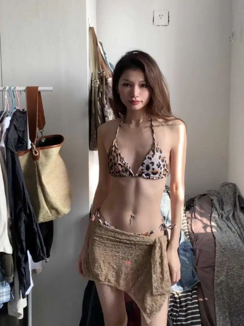 

Сексуальный комплект бикини с леопардовым принтом, раздельный, с эффектом пуш-ап для небольшой груди, купальник с чашечками