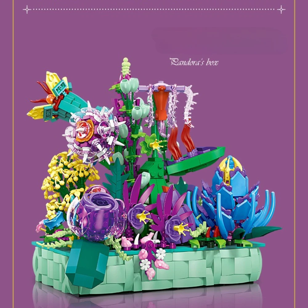 

MOC Pandora Flower Box Building Blocks Set Fantasy World Plant Bouquet Ornament Desktop Toys For Adults Birthday Holiday Gifts