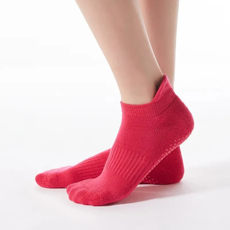 Professional Non-Slip Yoga Socks Women Sports Breathable Pilates Socks Cotton Ballet Heel Protector Dance Socks Slippers