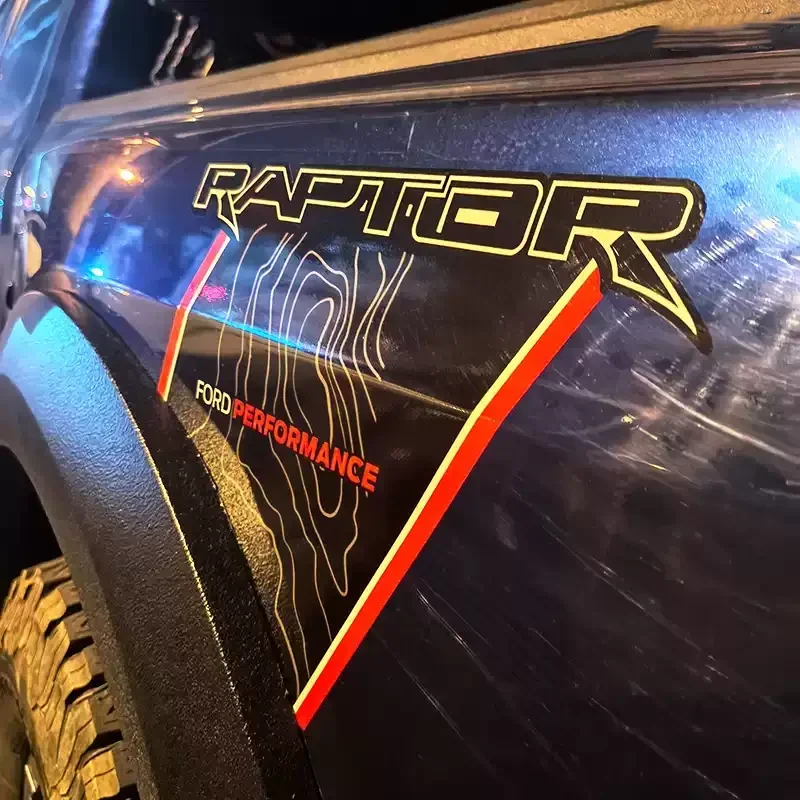 

1 пара виниловых наклеек для стайлинга автомобилей для Raptor F150 Ranger Pickup Truck, задний грузовой ящик, боковая модификация, спортивная наклейка