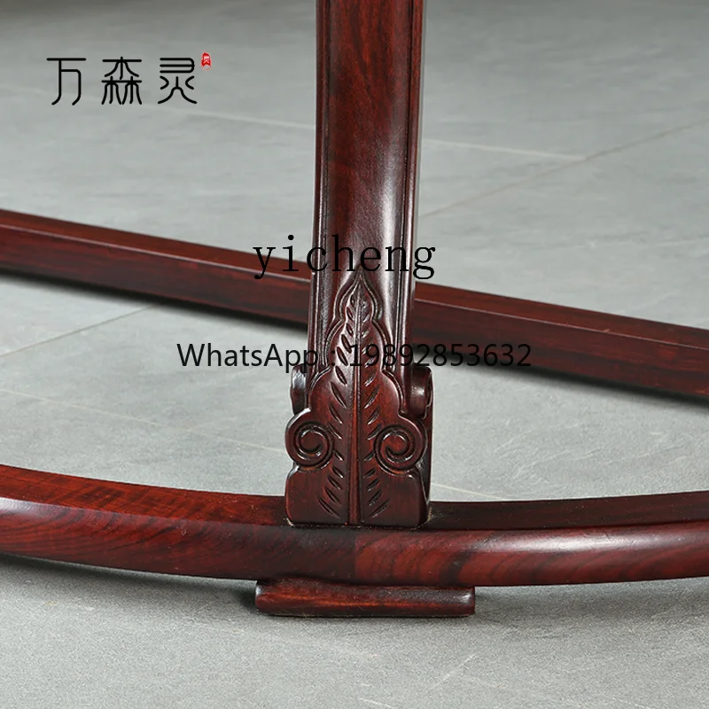 YY Ming Style Fan-Shaped Table Wall-Mounted Solid Wood Antique-Style Entryway Table Semi-Circular Side Table