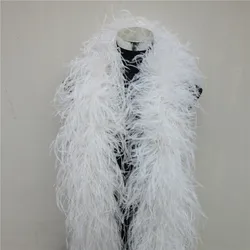 2 Meters 6 Layer White Natural Ostrich Feathers Boa Quality Fluffy Costumes / Trim For Party / Costume / Shawl / Available