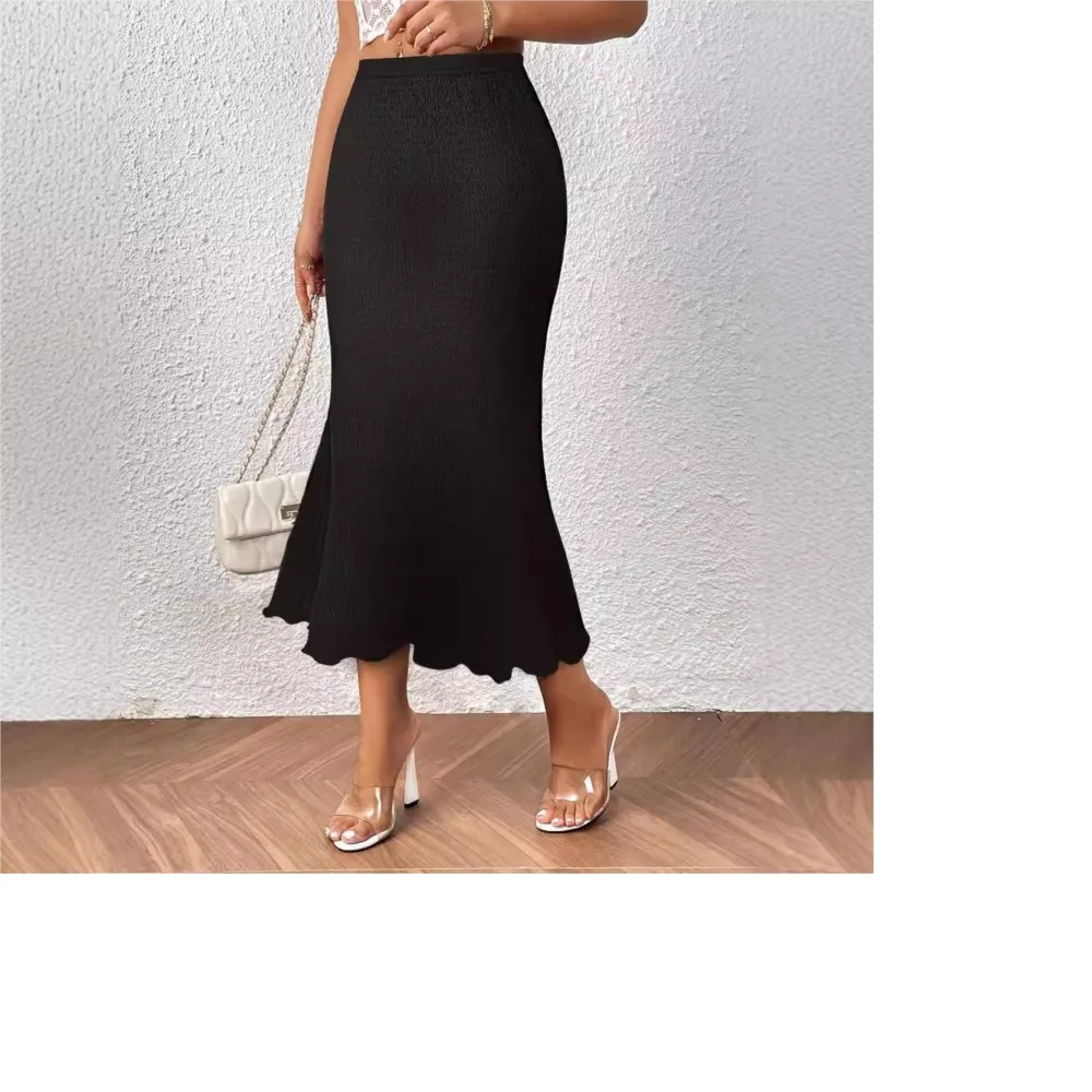 

Women's Skirt Fashionable And Elegant Knitted Jacquard Elastic Bag Buttocks Fish Tail Skirt Long Skirt Autumn 2024 New Ladies