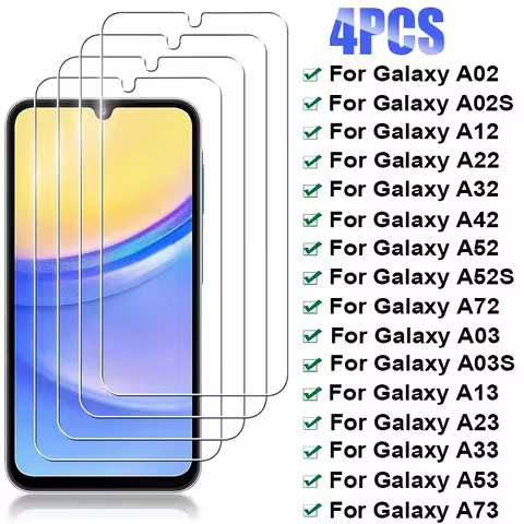 5PCS Tempered Glass for Samsung Galaxy A12 A13 A23 A33 A22 A32 5G Screen Protector For Samsung A52 A52S A53 A42 A73 A72 A02 A03S