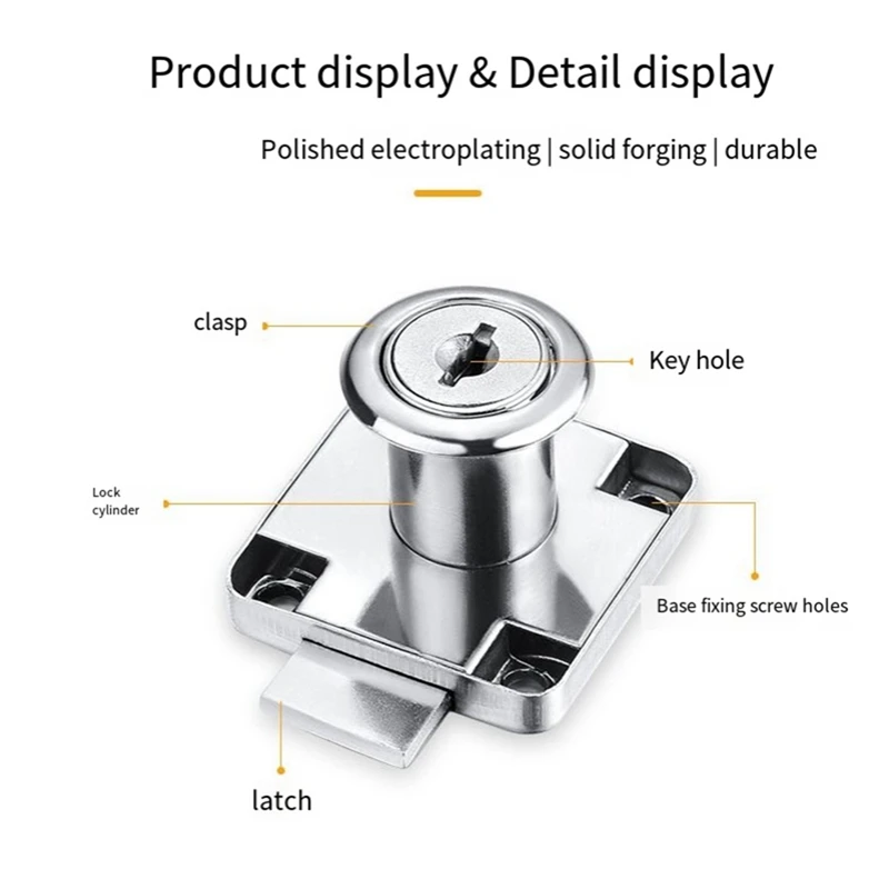 亜鉛合金製オフィスデスク引き出しロック,家具盗難防止,キャビネットドアロック,ファイルキャビネットロック,同じキー