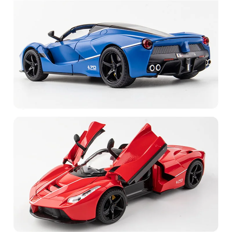 1:24 Laferrari Alloy Open Sports Car Model Diecasts & Toy Vehicles Metal Car Model Simulation Sound and Light Kids Gift