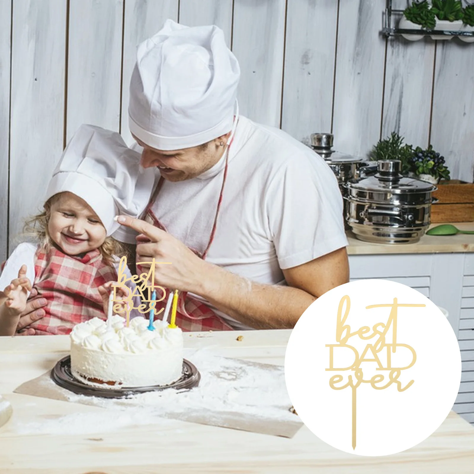 5 pezzi toppers per torta in acrilico miglior papà di sempre inserti per cupcake di compleanno design per scrittura a mano forniture per la decorazione della tavola da dessert