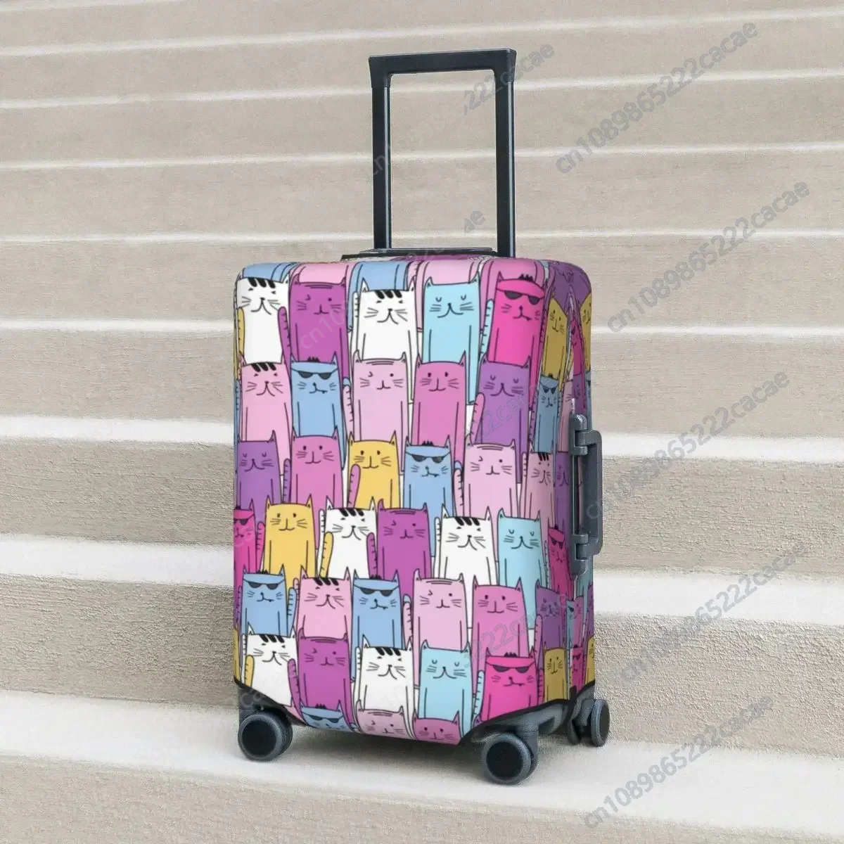 Cat Pattern Suitcase Cover Flight Animals Cute Cartoon Useful Luggage Case Travel Protection