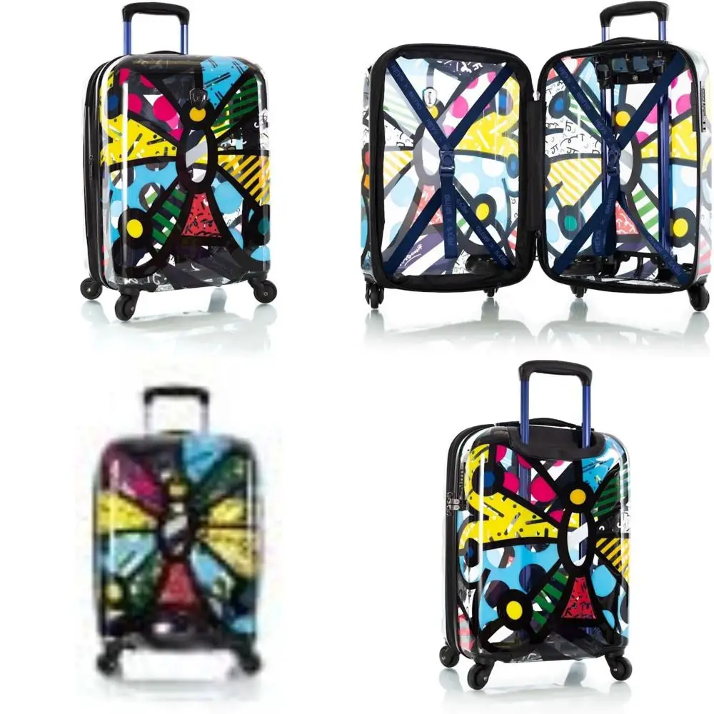 

"21 inch transparent butterfly design spinner suitcase"