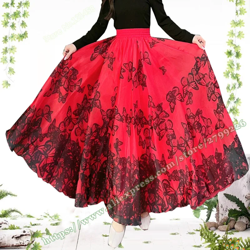 

Female High-quality Butterfly Pattern Red Puffy Ball Gown Tutu Wedding Marry Long Skirt Evening Party Plus Size 2023 for Womens