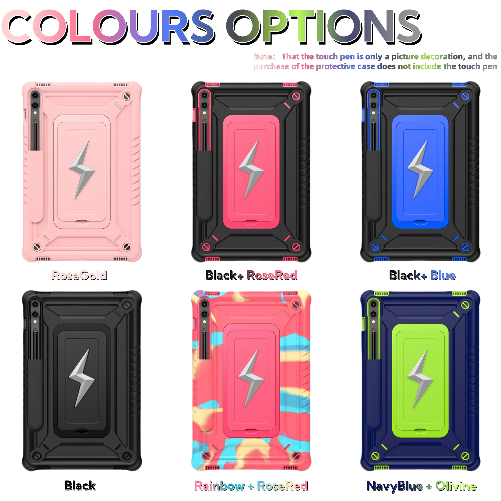 Case for Galaxy Tab S10+/S9FE+/S9 PLUS 12.4 inch Heavy Duty Shockproof Cover Stable Kickstand/Shoulder Strap/Pen Holder