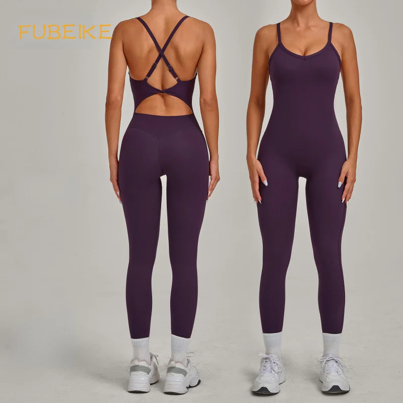 

Весенне-летний женский комбинезон для йоги без рукавов, спортивный костюм для женщин, расклешенный комбинезон для спортзала, с открытой спиной, спортивная одежда с завязками на шее