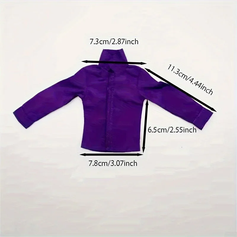 1/6 Male Soldier Purple Shirt Slim Fitting Clothes Model for 12