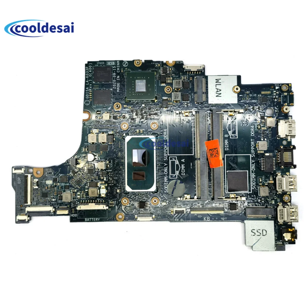 

GD15A LA-K033P for Dell Inspiron 3500 3501 Vostro 3400 Laptop Motherboard with CPU I5-1135G7 I7-1165G7 GPU MX330 2G DDR4 Tested