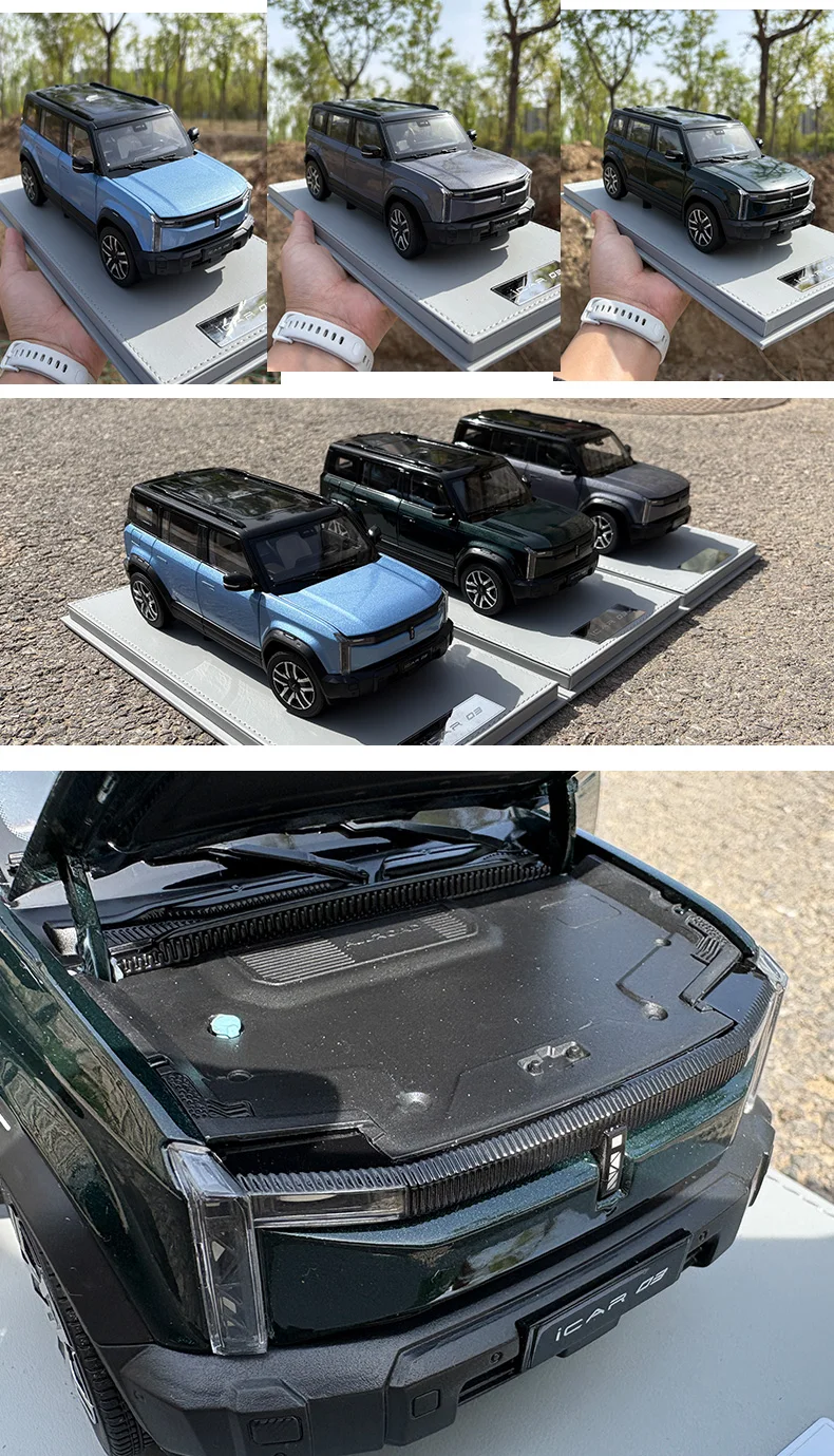 Modelo Original 1:18, Chery AUTO, iCAR03, SUV Elétrico, Modelo de Carro em Liga para Exibição, Presentes e Coleções