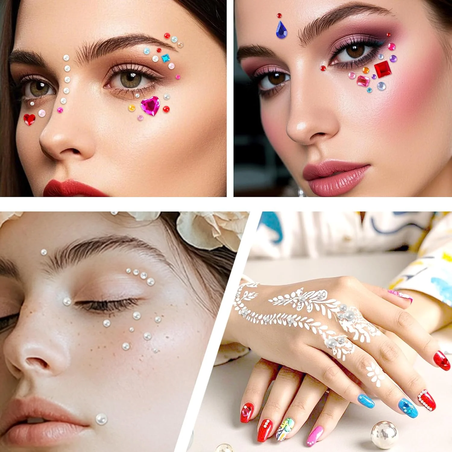 2774 stuks edelsteenstickers juwelen voor ambachten, zelfklevende strass juweel stok op edelstenen, acryl bling hartstickers