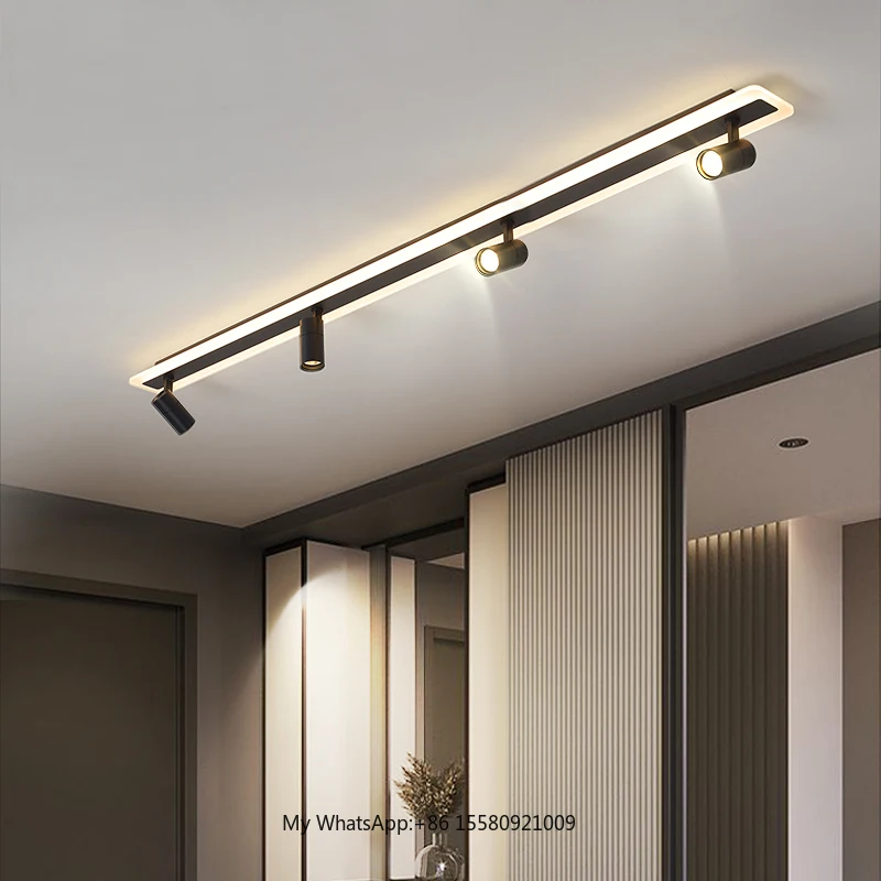 Modern Led Track Ceiling Lamp Bedroom Closets Kitchen Modern Strip Track Spotlight Living Room Background Aisle Ceiling Lighting