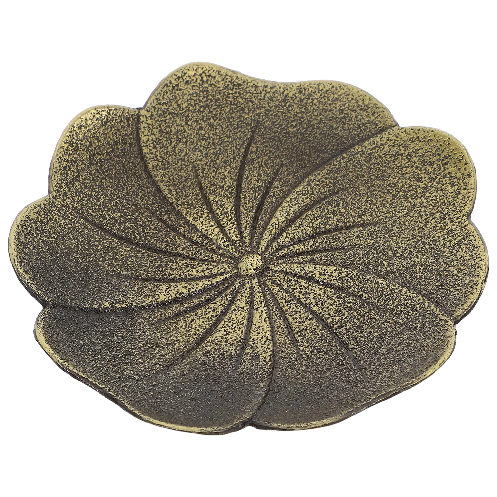 

Calligraphy Brush Washing Stationery Holder Chinese Painting Supplies Metal Dish Bronze Finish Cherry Blossom Pattern