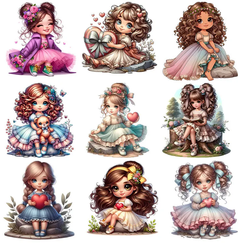 Cartoon cute angel girl Heat Transfer patch for clothing DIY children\'s printing, used for clothing ironing applications