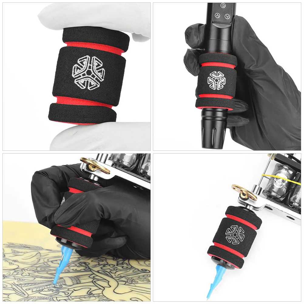 12 قطعة عدم الانزلاق الوشم قبضة يغطي الإسفنج واقية كم المحمولة آلة الوشم غطاء مقبض الإسفنج غطاء مقبض