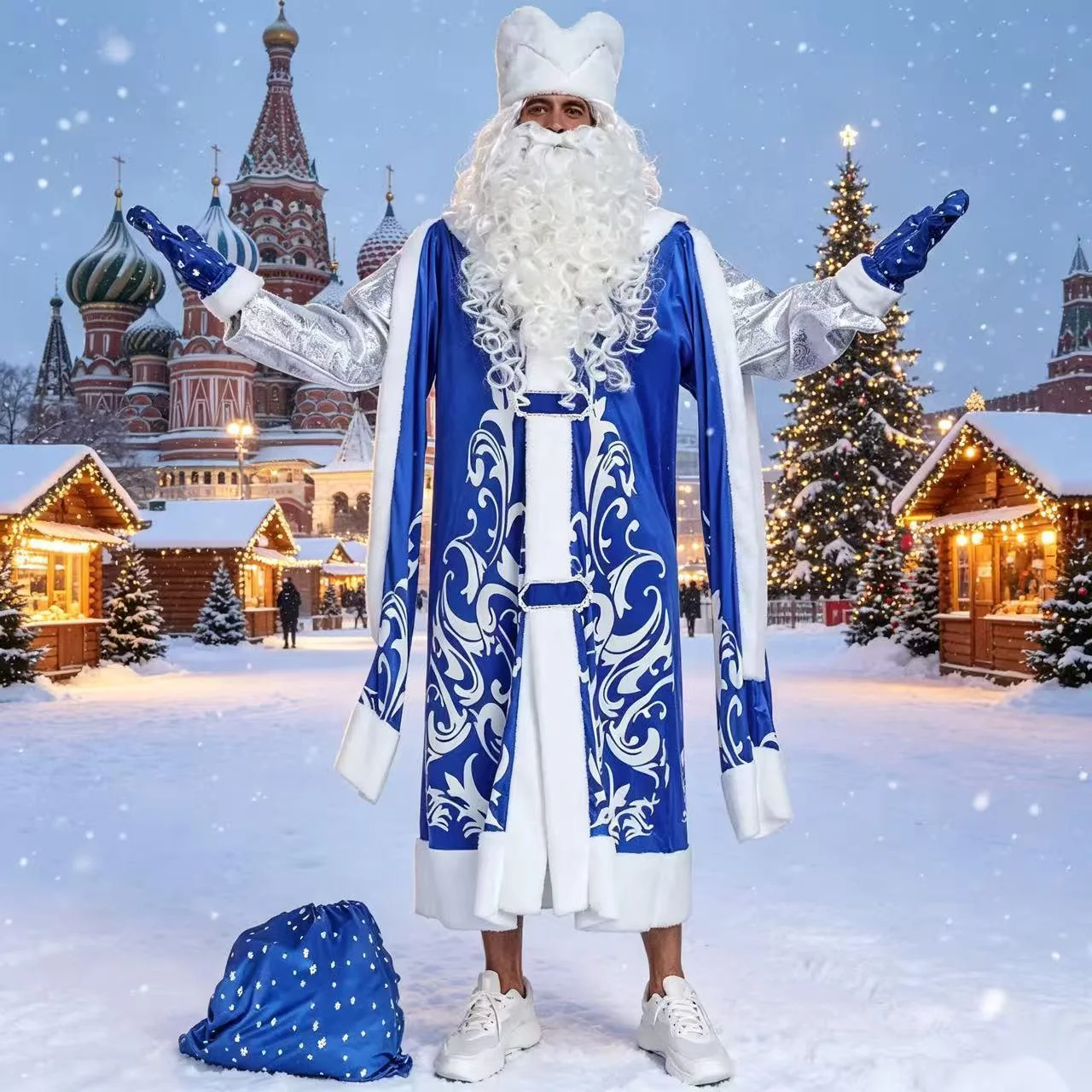 Summer Vacation Clothing Men - Cosplay-Kostüm für Männer Russischer Vater Blaues