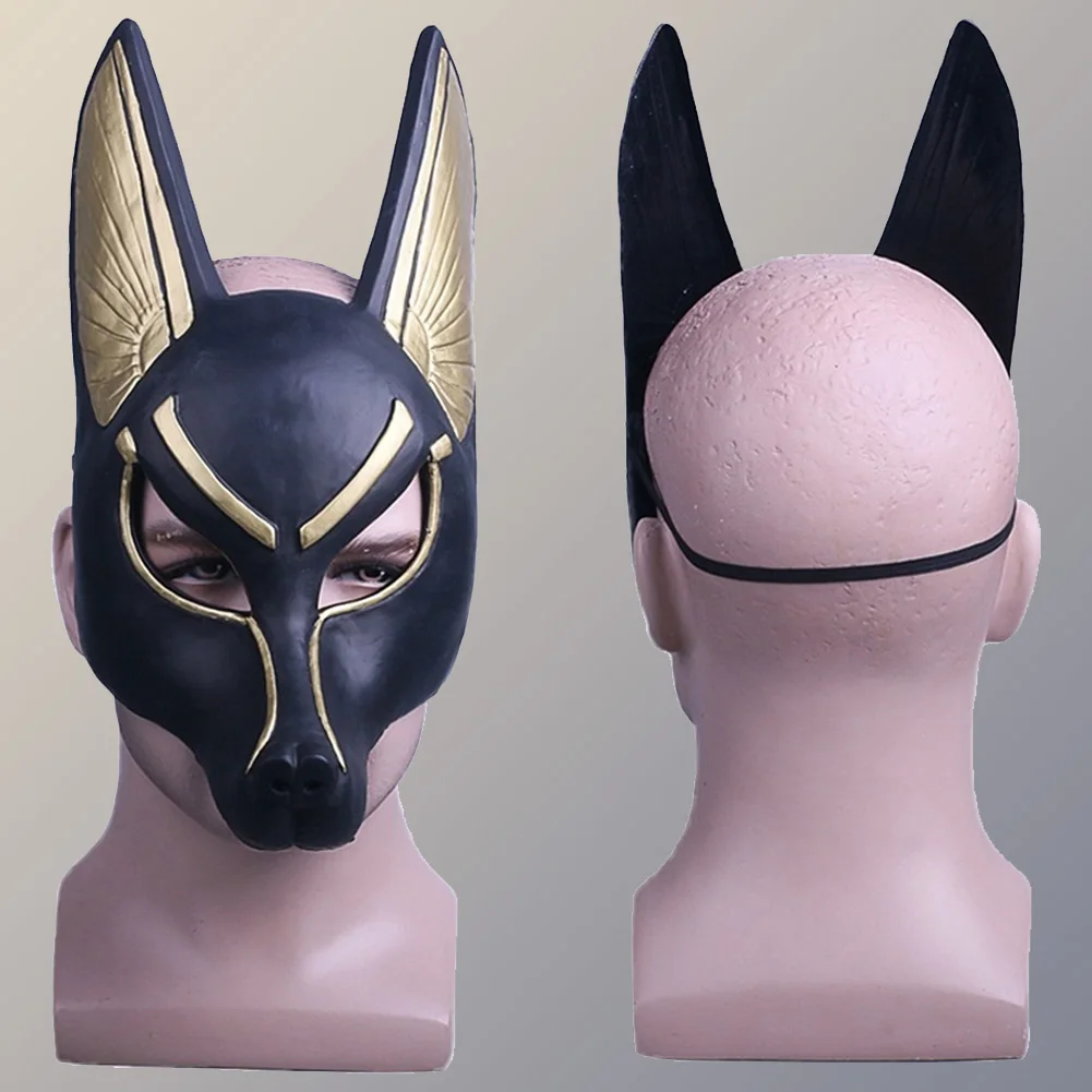 Uomini Anubis Cosplay maschera accessori per costumi testa Masquerade Adult Party Roleplay maschere in PVC festa di Halloween fanasia abiti puntelli