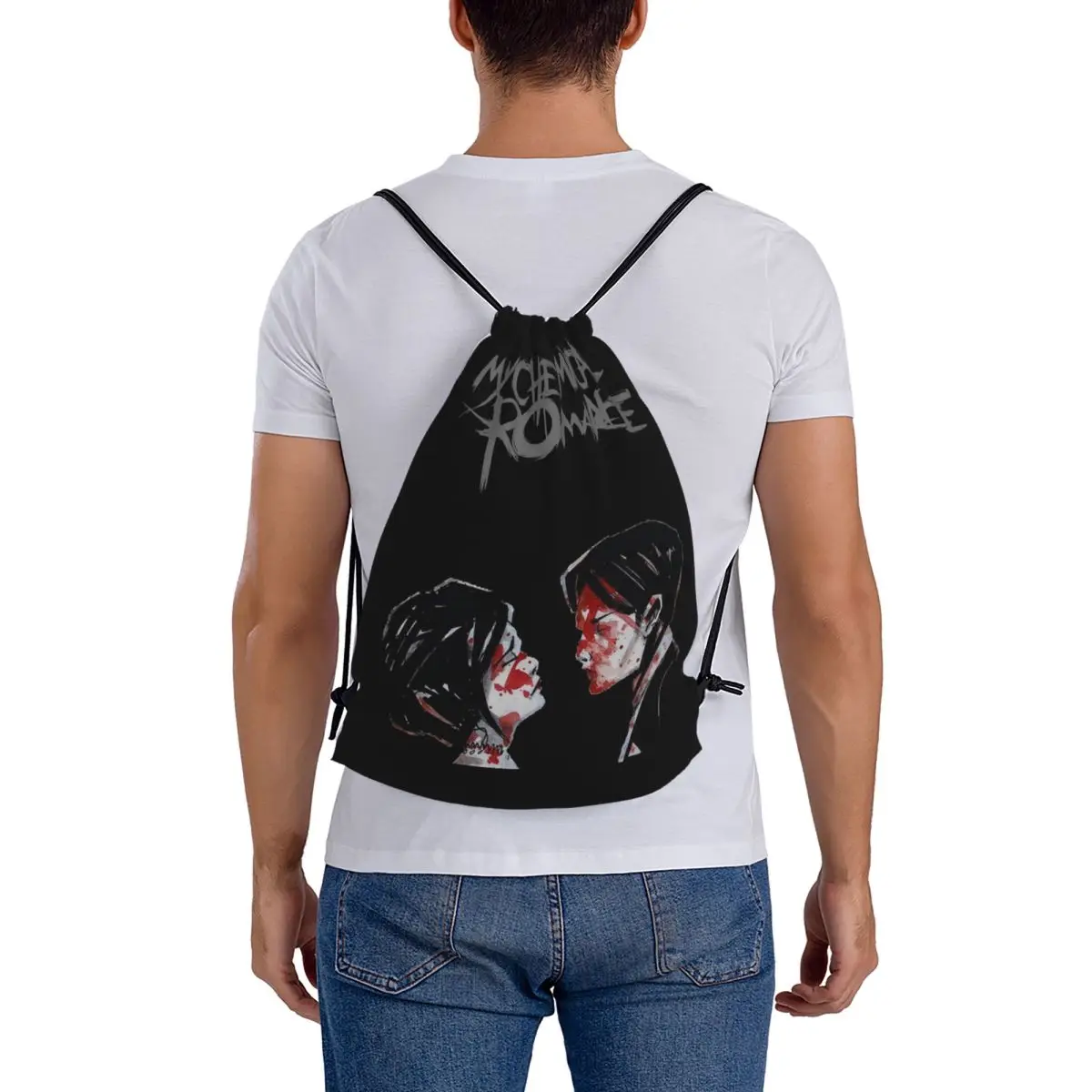 

My Chemical Romance Backpacks Casual Drawstring Bundle Pocket Sports Bag Book Bags for Travel School