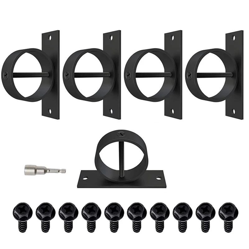 A72P For Rope Support Holders 5PCS 2 Inch Black For Rope Drop Ring Brackets With Screw Securing For Rope Fencing Stair Deck