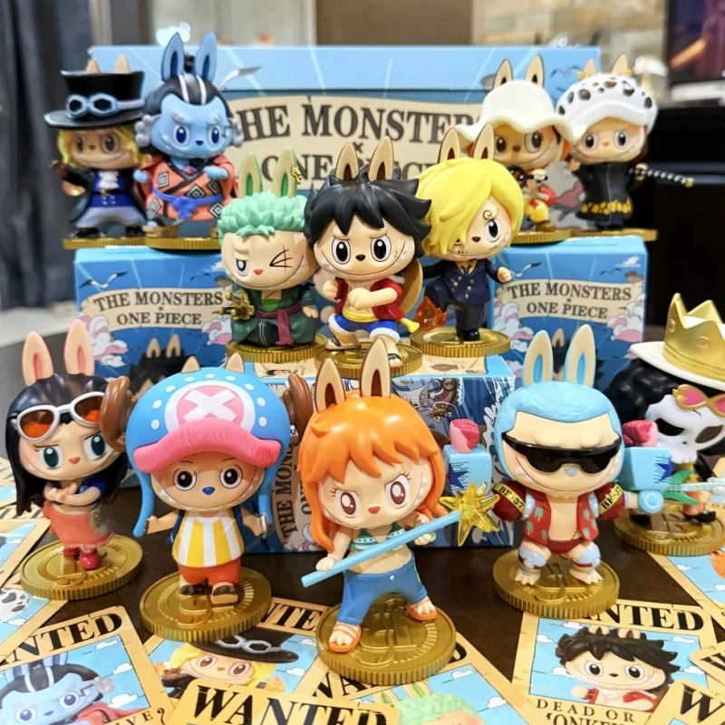 

The Monsters × One Piece Series Blind Box Mystery Box Guess Bag Toys Doll Cute Anime Figure Desktop Ornaments Collection Gifts
