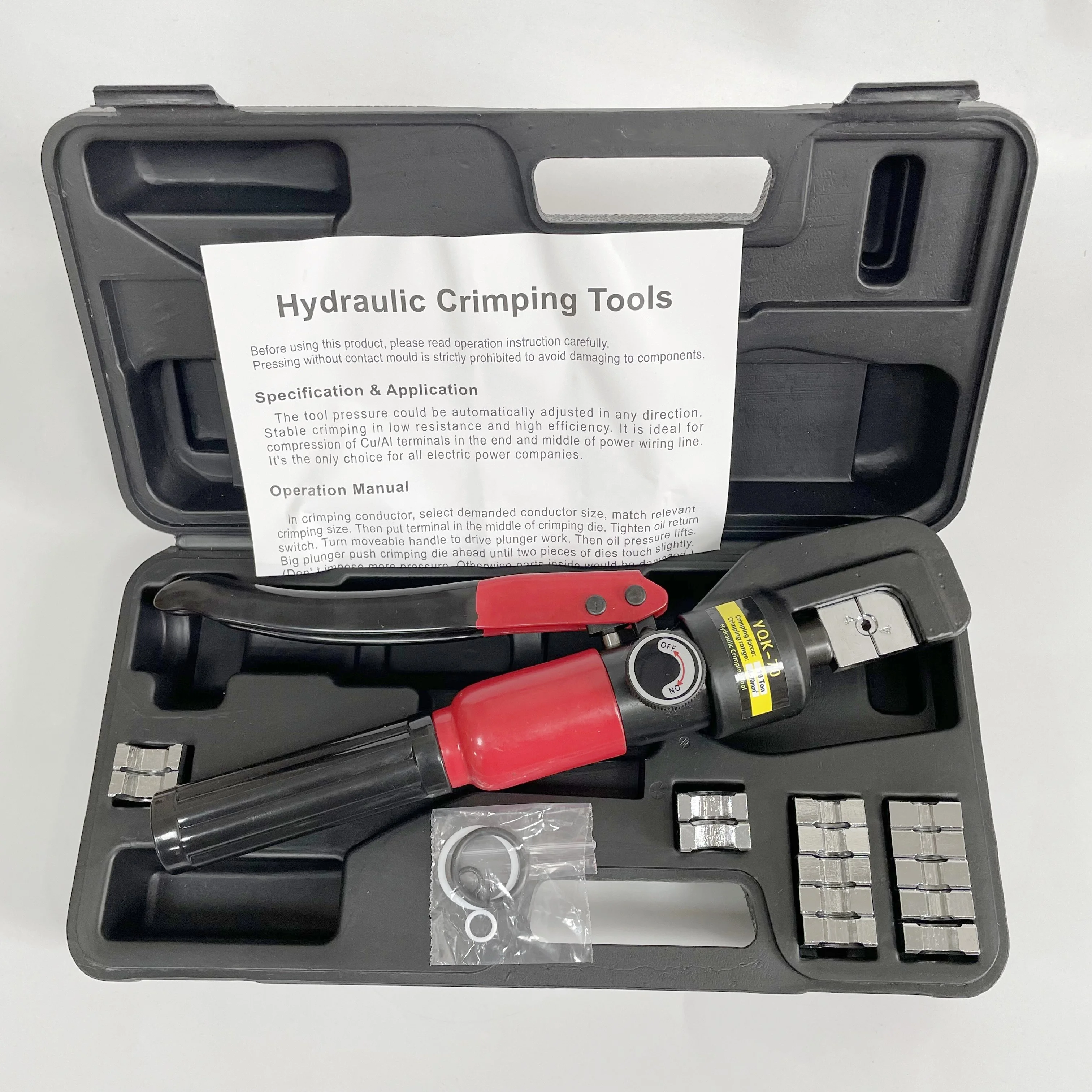 YQK-70 heavy duty Hydraulic Crimping Tool cable Lug Hand crimper Range 4-70MM2 compression Pressure 10 Ton With On Off valve