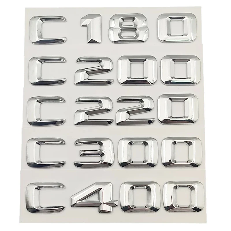 

3d Chrome Car Letters For Mercedes Benz C63 AMG C180 C200 C220 C260 C300 W205 W204 W203 Trunk Emblem Logo Stickers Accessories