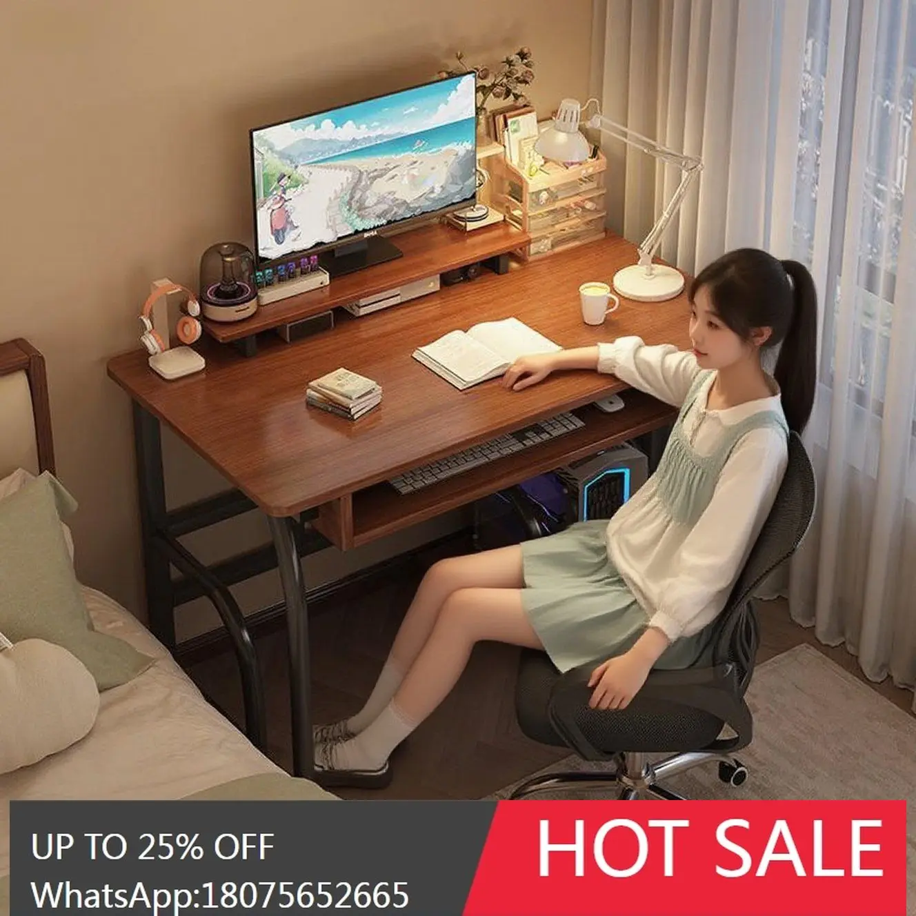 MJY Desktop Simple Rental House Small Apartment Home All-in-One Computer Desk