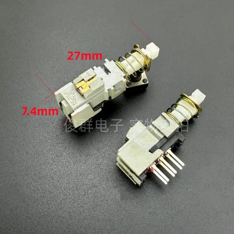 10pcs/self-locking power switch adjustable with lock button double row 6-pin TV straight key spring key amplifier