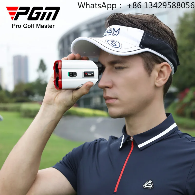 PGM JQ015 Golf Laser Rangefinder Telescope Electronic Caddie Rechargeable Measures Long Distances 600 Yards White/Red