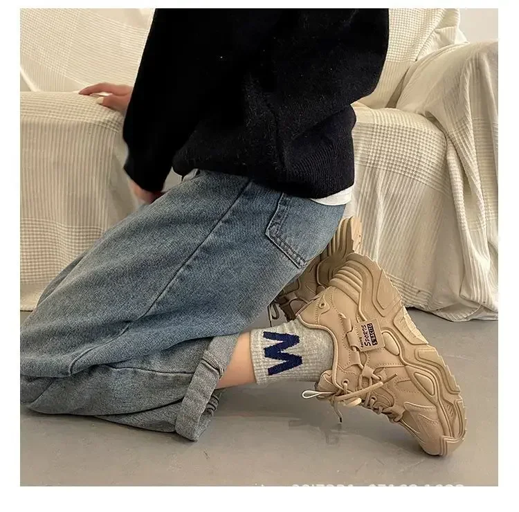 2026 Plateau-Sneaker für Damen Frühling Herbst Neue Chunky-Plateau-Sportschuhe für Damen Modische Dicksohlen-Sneaker aus PU-Leder – Detail 11