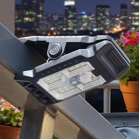 Clip on Solar Lights Outdoor Waterproof Motion Sensor Security Light Security Lighting for Gate Patio Deck Backyard Camping