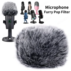 Noise Reduction Pop Filter for Blue Yeti Microphone Foam Cover Furry Windscreen Microphone Muff Wind Cover for AM8 Mic