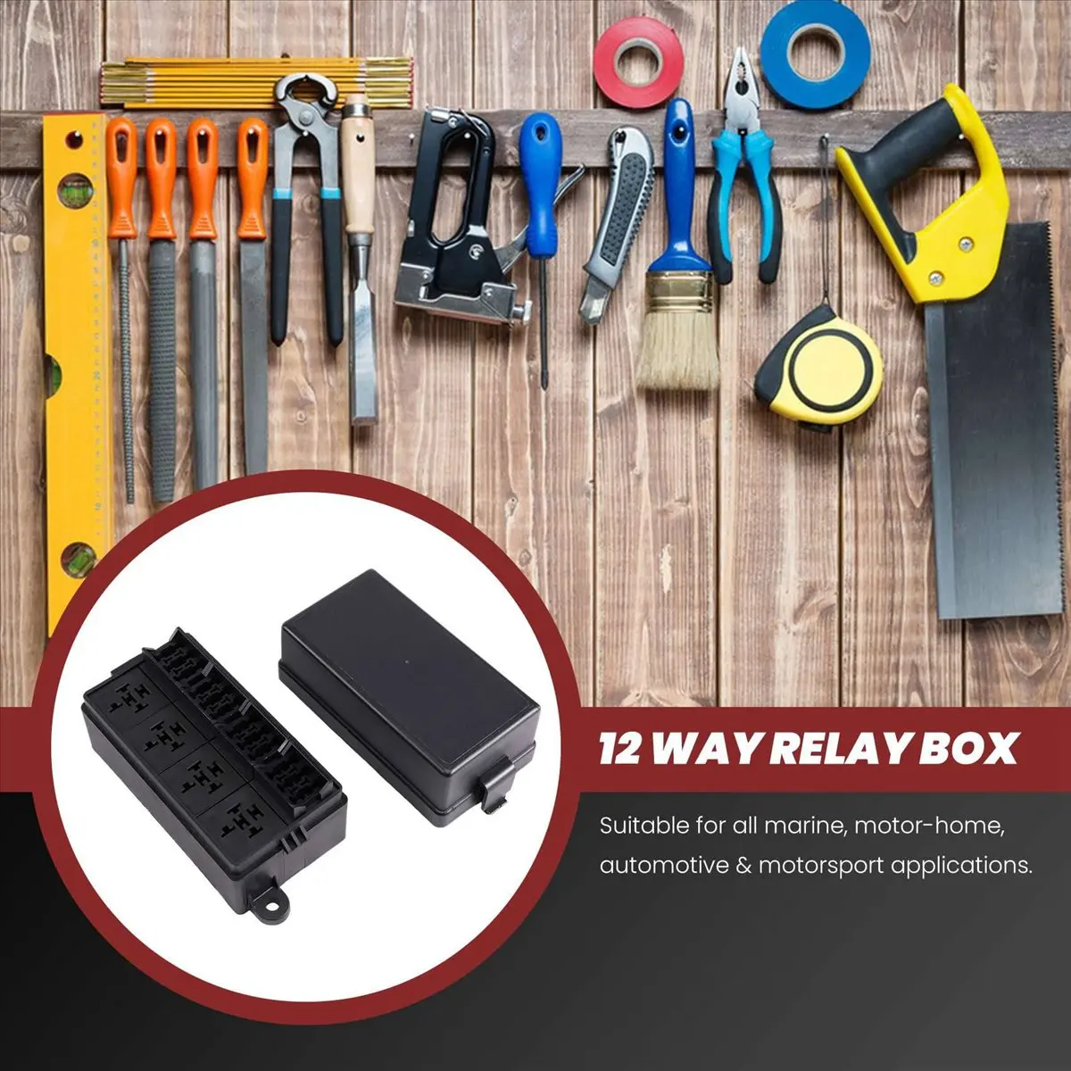 #70U (black)12 Way Fuse Holder with Spade Terminals for Car Truck Trailer Boat,Tools & Building Supplies 3