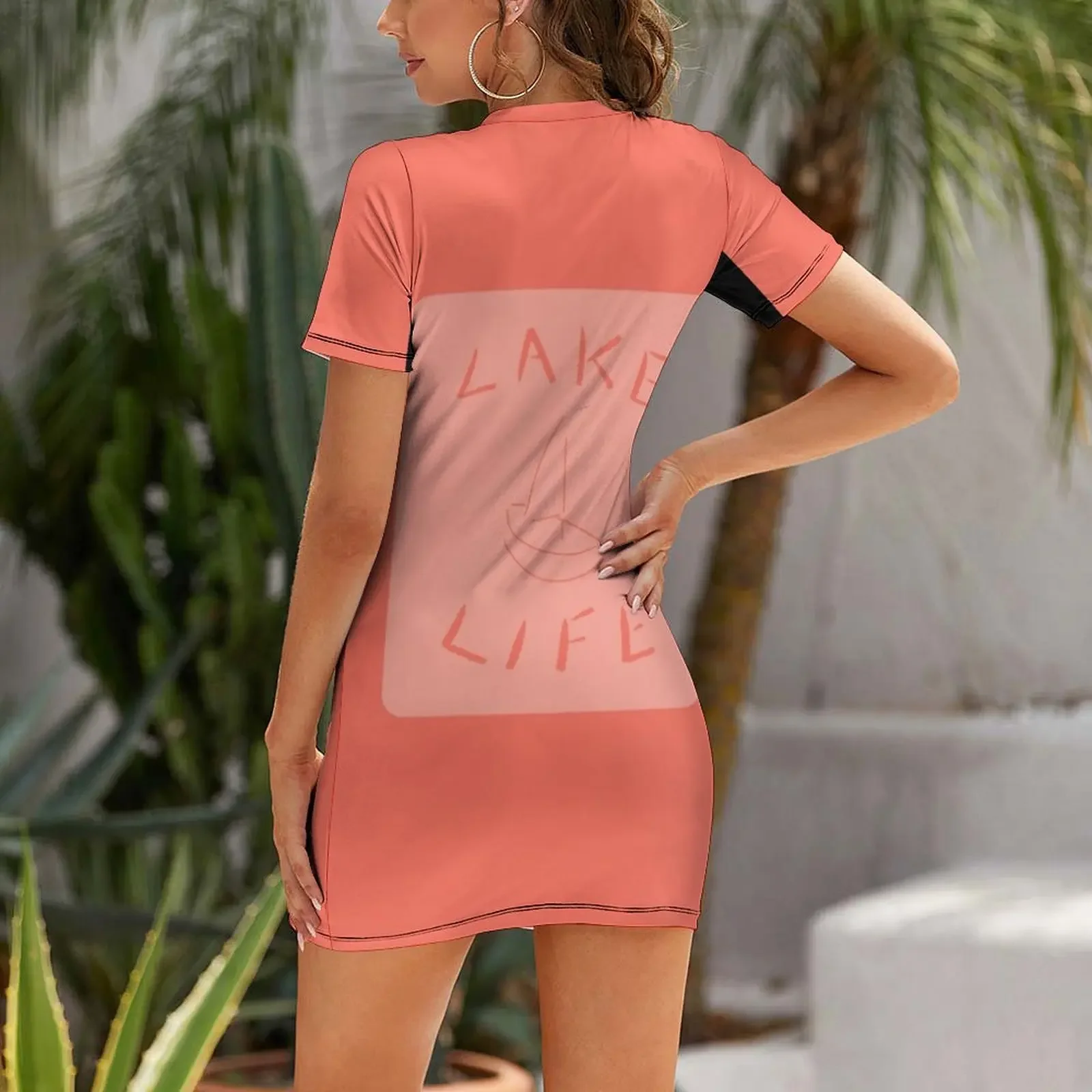 Lake Life (Light Red) Short Sleeved Dress women clothing 2024 new arrivals Beachwear women's summer clothing 2024