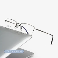 Montura de gafas ultraligeras de titanio puro para hombres de negocios para miopía, gafas graduadas de lectura, gafas de media montura