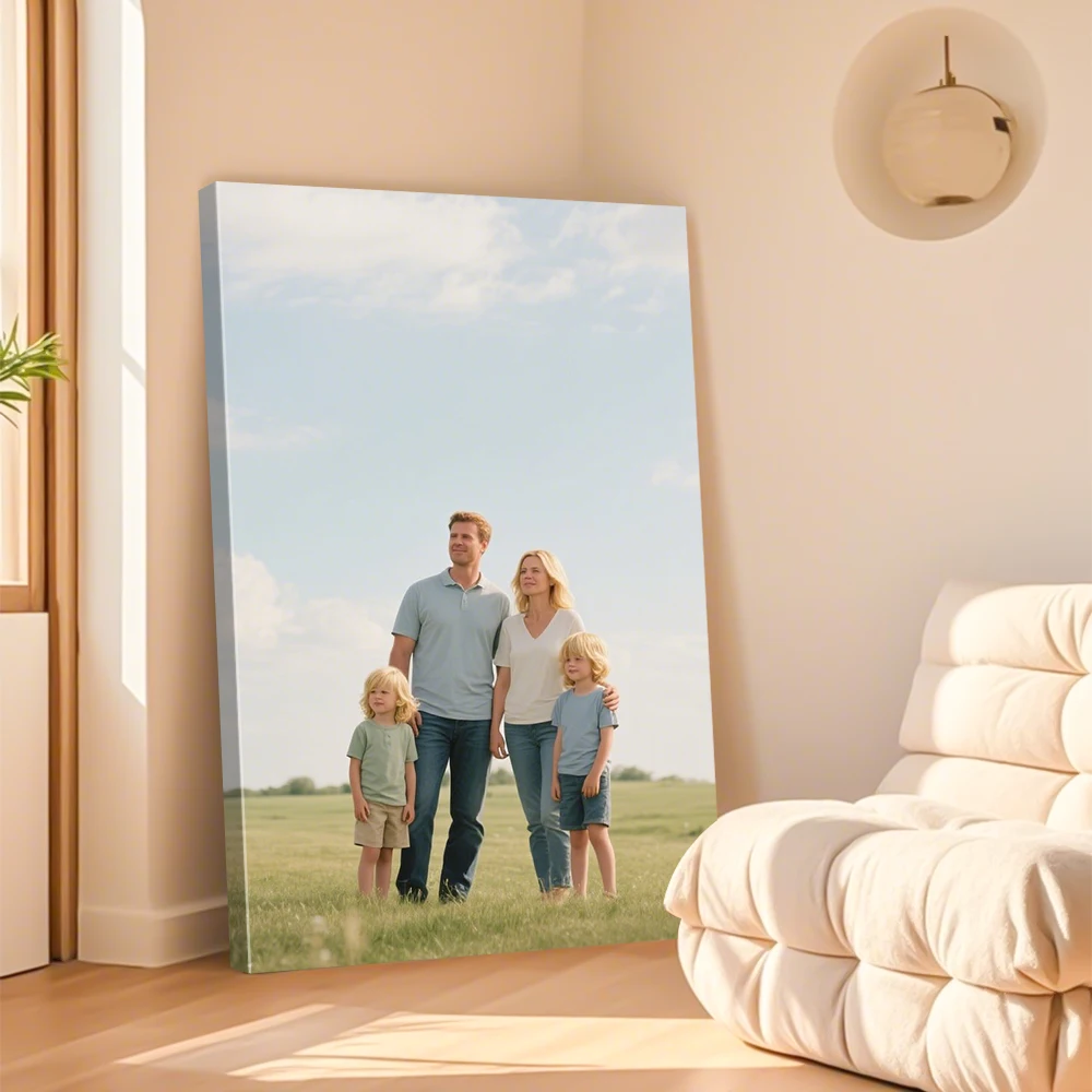 قطعة واحدة من الصور المخصصة على القماش مع إطار خشبي DIY أو ملصق بدون إطار، صور مخصصة مخصصة لمحبيك والعائلة والأصدقاء