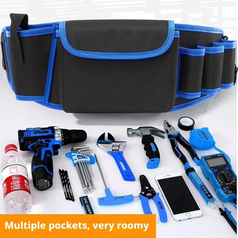 Multifunctional Oxford Cloth Thickened Electric Tool Pocket Maintenance Aerial Work for Electrician Carpenter Long Pocket Portab