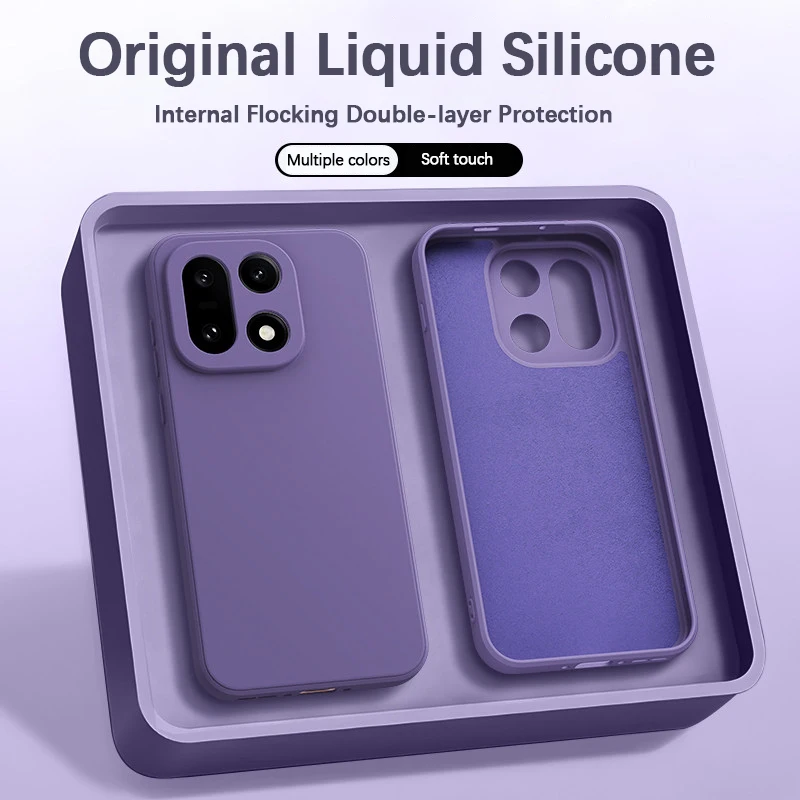Original Plain Color Phone Case for OnePlus 15 15T 15R 5G Soft Liquid Silicone Shockproof Back Cover Simple High Qualtiy Housing