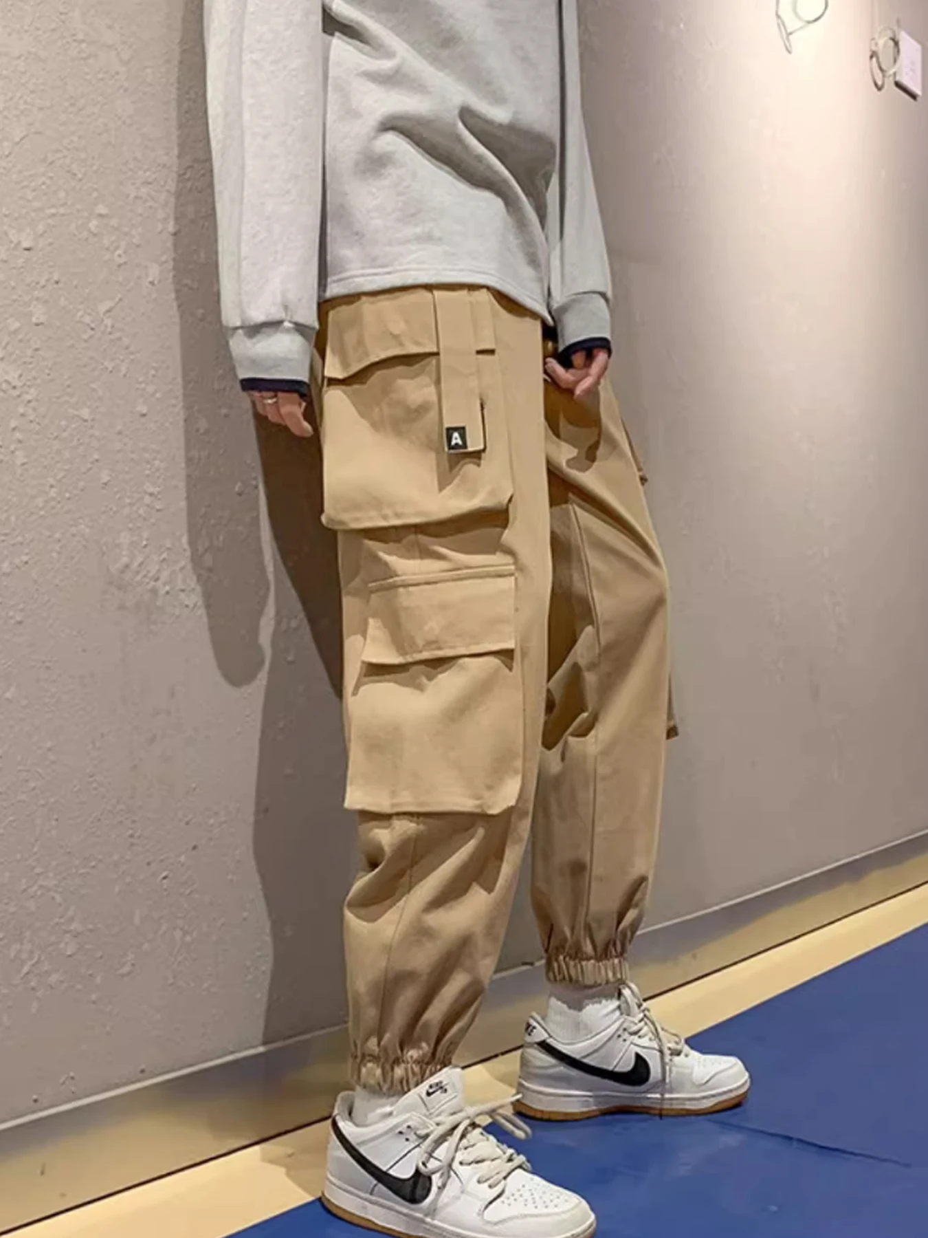 

American street heavy industry washed thin pants work pants men's 2025 new multi pocket work pants functional wide leg pants
